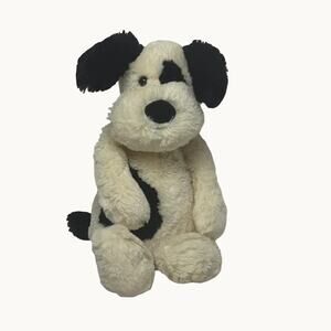 Jellycat Bashful Black & Cream Puppy Dog Lovey medium
